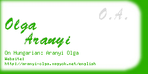 olga aranyi business card